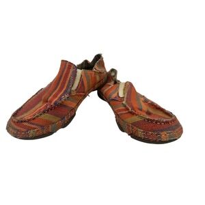 Tony Lama 3R RR3022L‎ Orange Striped Canvas Shoes Womens sz 7.5B